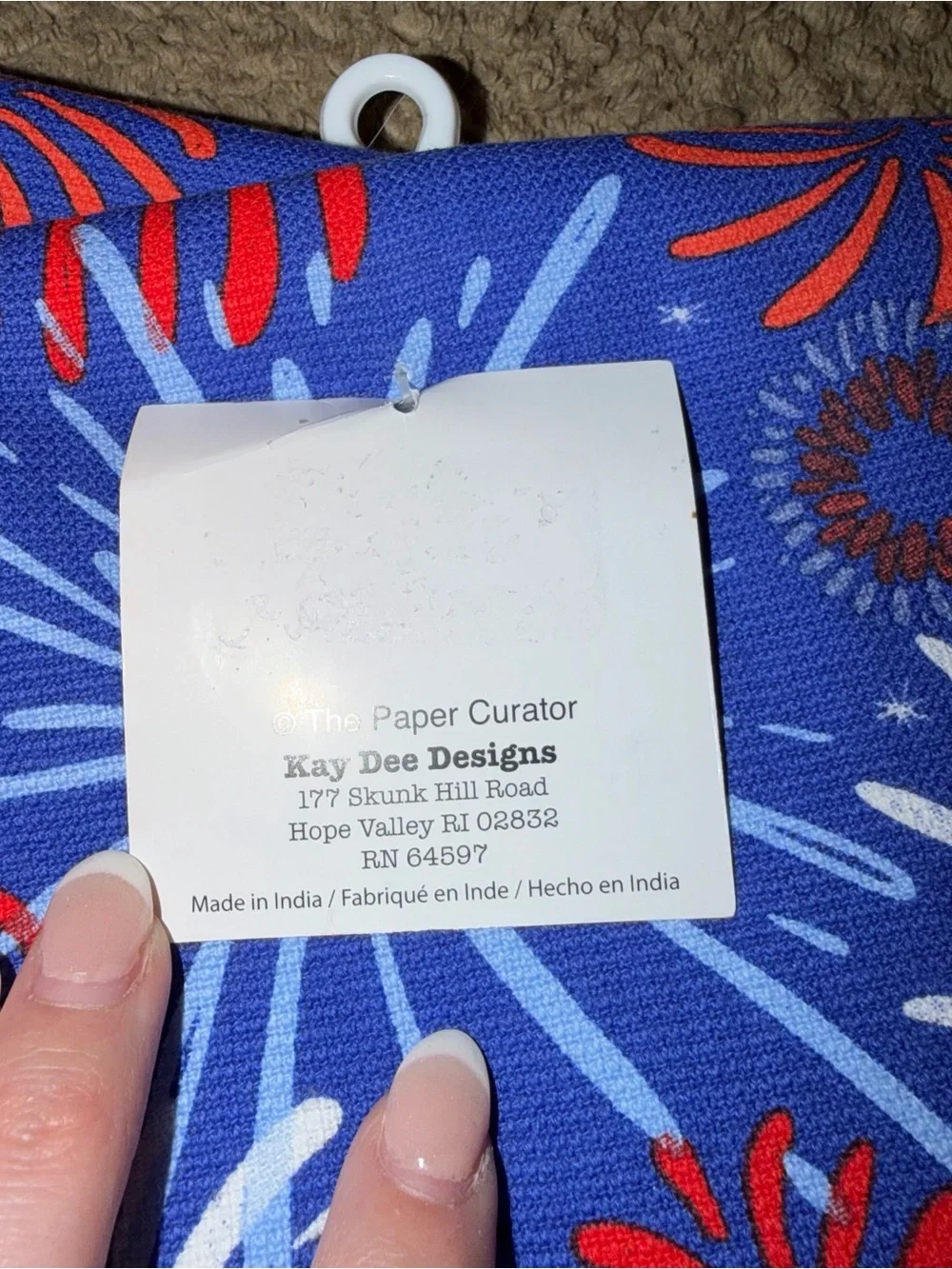 Kay Dee Designs 2 Pack 100% Cotton Blue Firework Print Kitchen Towels